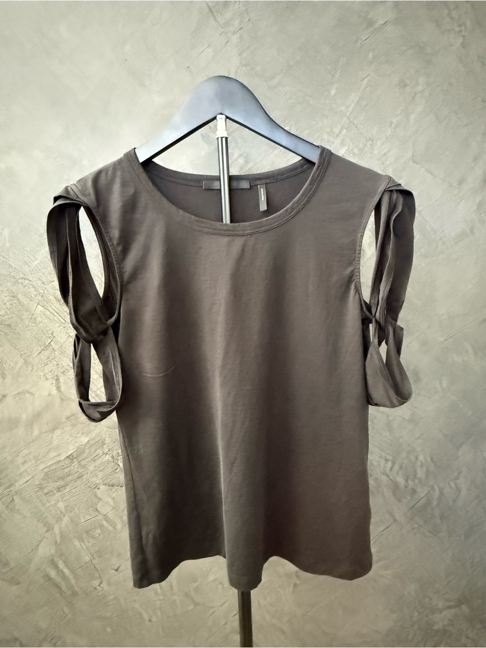 EUC Helmut Lang Black Short Sleeve Tee with Shoulder and Sleeve Cutouts